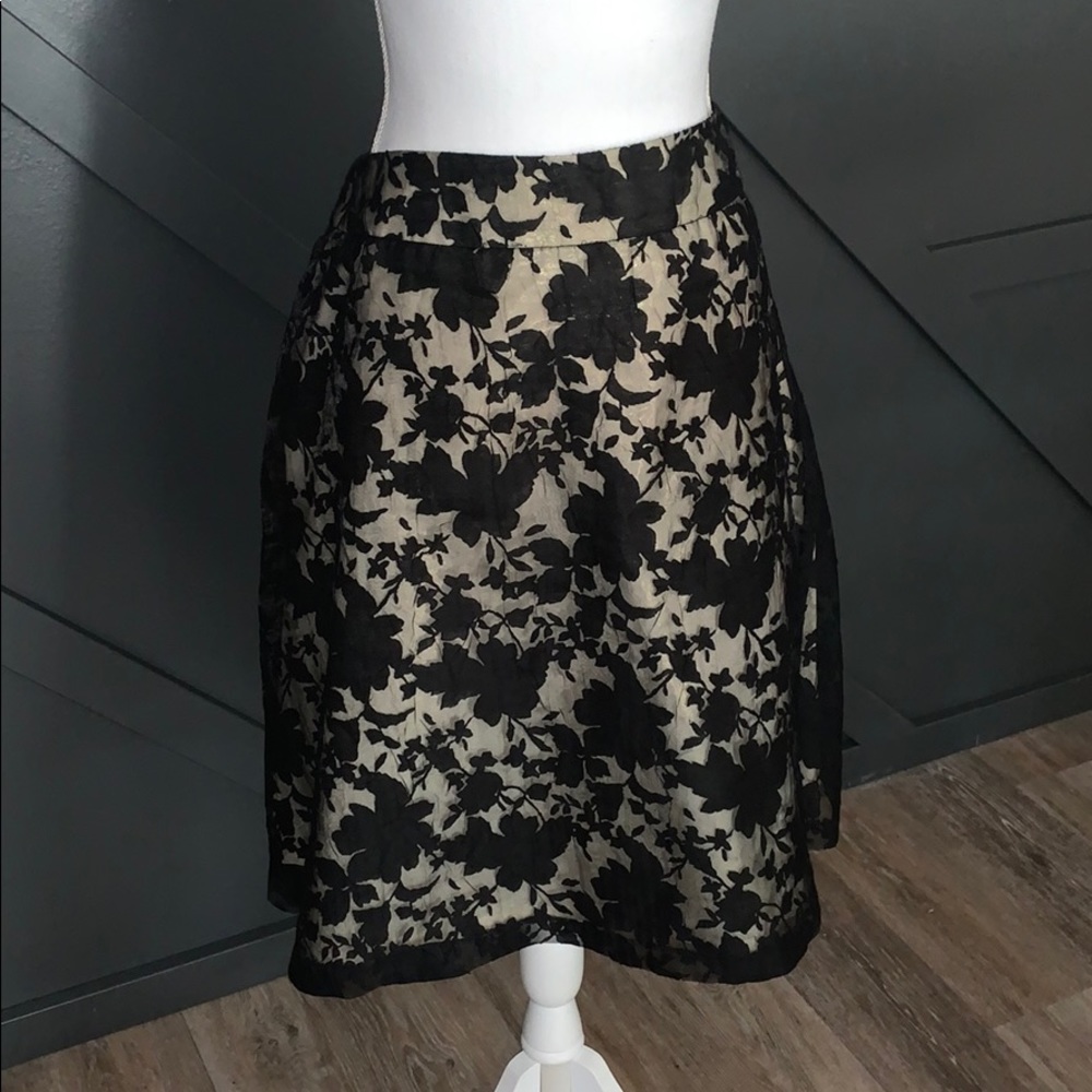 Gorgeous skirt with sheer black floral overlay